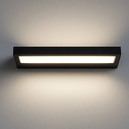 Applique led 38w nera stilnovo tablet design moderna per soggiorno