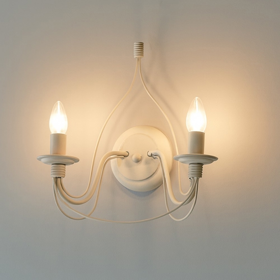 Corte ap2 applique ferro battuto bianco anticato 2 luci ideal lux