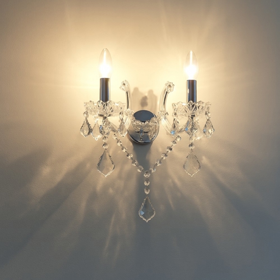 Florian ap2 applique cristalli trasparenti 2 bracci ideal lux