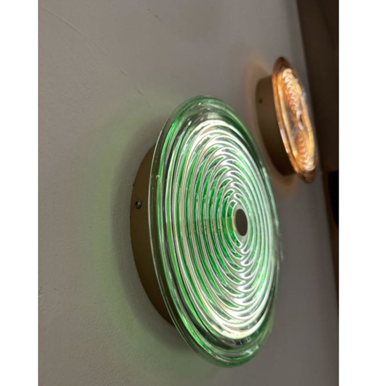 Jokey ondaluce luce applique in vetro moderna tonda verde led 3000k
