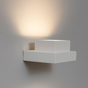 Sforzin tecnico applique moderna sibari quadrato gesso bianco gx53