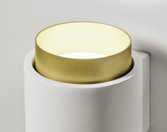 Lampada da parete syme oro sforzin in gesso