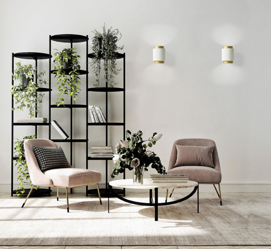 Lampada da parete syme oro sforzin in gesso