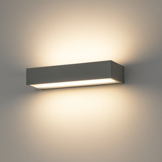 Applique led rettangolare grigia 12w 3000k 4000k top light bios