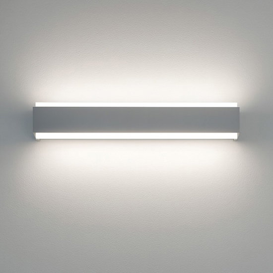Applique bios grigia da parete led 18w rettangolare top light