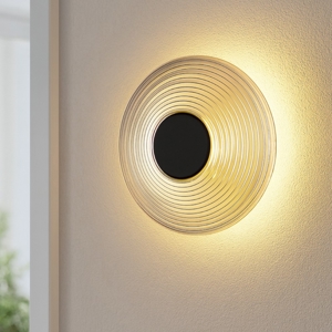 Applique da parete disco vetro fume design moderna