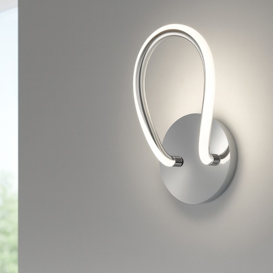 Applique da parete moderna 11w led 4000k design cromo dimmerabile