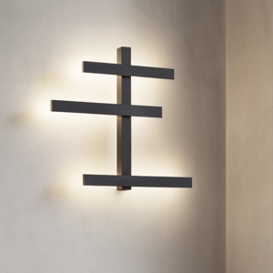 Gea luce rake applique da parete led 34w 3000k nero minimal