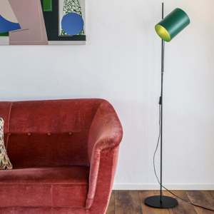 Lampade moderne da terra metallo nero verde orientabile