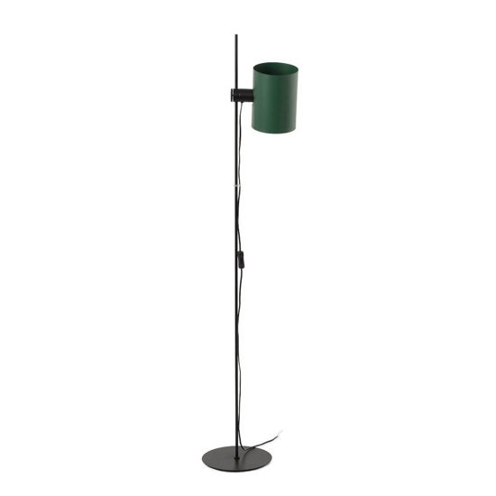 Lampade moderne da terra metallo nero verde orientabile