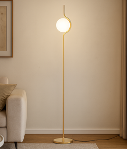 Lampada da terra led 3000k touch dimmer oro legante per salotto