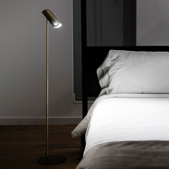 Lampada da terra bronzo elegante orientabile