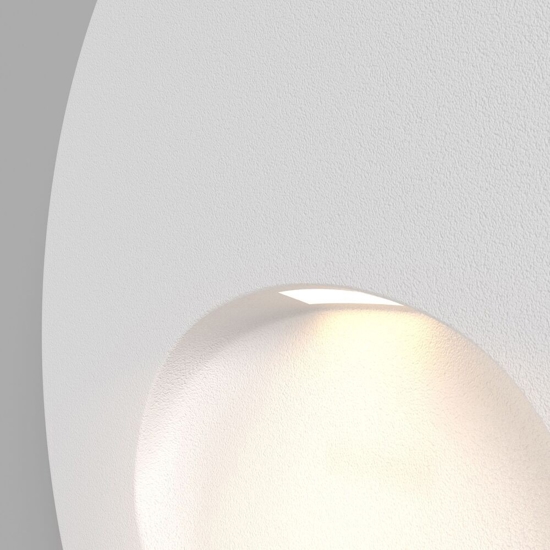 Maytoni bil segnapasso da incasso per esterno rotondo bianco led 3000k ip54