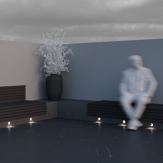 Maytoni biscotti segnapasso bianco per esterno minimal led 3000k ip65