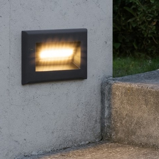 Maytoni bosca segnapasso da esterno nero moderno led 3000k ip65