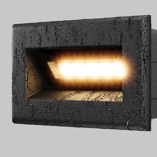 Maytoni bosca segnapasso da esterno nero moderno led 3000k ip65