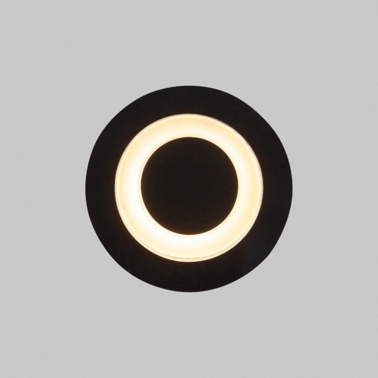 Maytoni limo segnapasso da esterno circolare nero led 3000k ip65