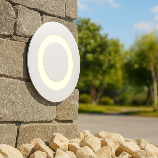 Maytoni limo segnapasso bianco per esterno moderno da incasso led 3000k ip65