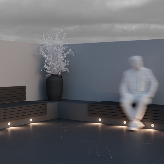 Maytoni limo segnapasso bianco per esterno moderno da incasso led 3000k ip65