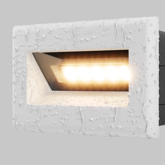 Maytoni bosca segnapasso per esterno bianco da incasso led 3000k ip65