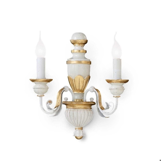 Ideal lux firenze ap2 applique due luci bianca e oro