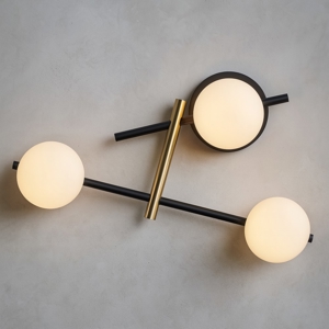 Applique lampada da parete moderna nero oro kika miloox