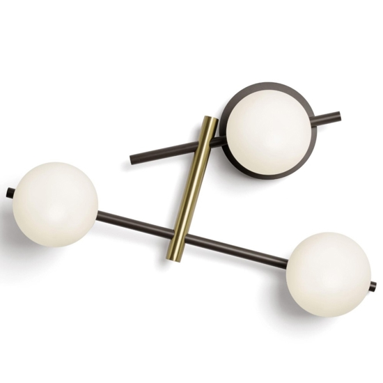 Applique lampada da parete moderna nero oro kika miloox