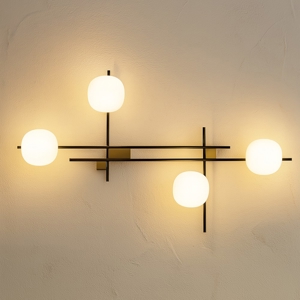 Visualizza i dettagli per Applique moderna moloox lingotto nero oro Applique moderna moloox lingotto nero oro