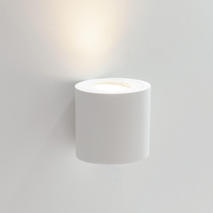 Applique cilindro bianco verniciabile in gesso pitturabile