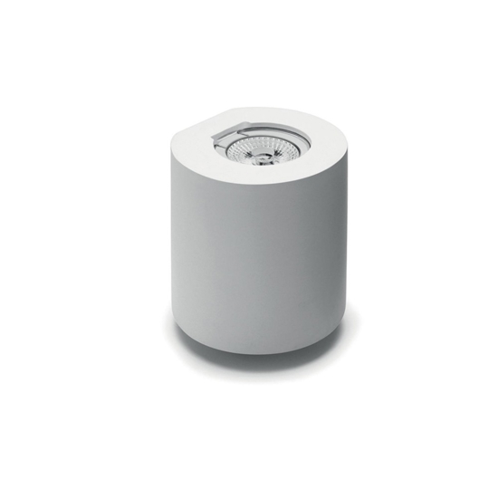 Applique cilindro bianco verniciabile in gesso pitturabile