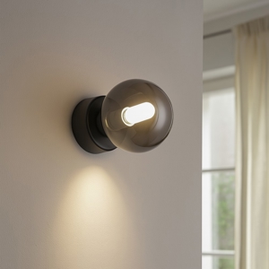 Perlage ap1 ideal lux applique moderna nero vetro fume