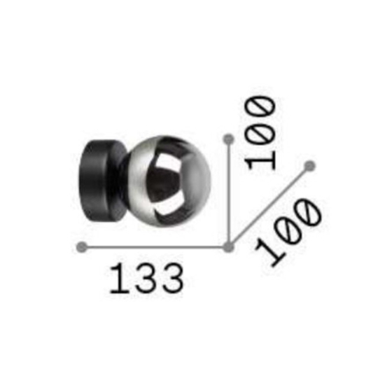 Perlage ap1 ideal lux applique moderna nero vetro fume