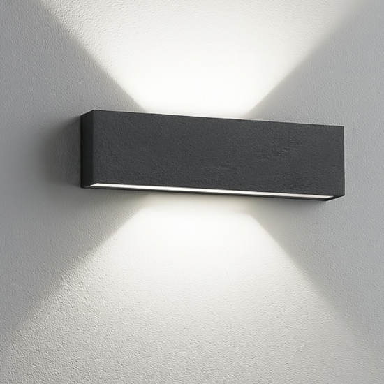 Applique box w2 bi emissione led 19w 2700k linea light cemento