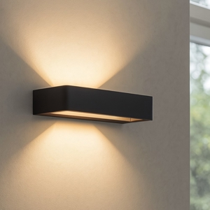 Linea light metal applique led 11w 3000k nero moderna