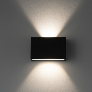 Applique nero bi emissione box w2 led 10w 2700k linea light
