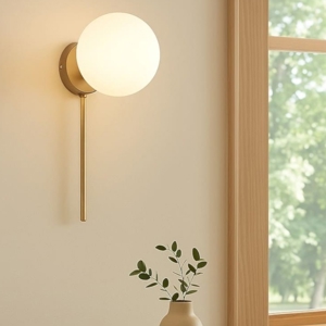 Ondaluce ap jewel applique moderna oro vetro sfera bianco