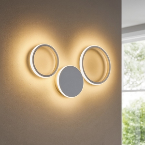 Applique led 3000k ap pois ondaluce silver design moderna