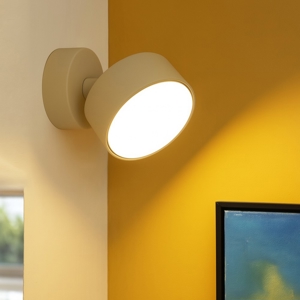 Applique led orientabile a parete rotonda sabbia