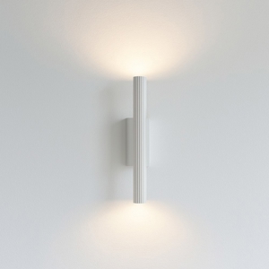 Applique cilindro da parete rigato bianco led 11w 3000k