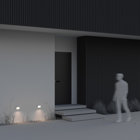 Maytoni mane segnapasso da esterno moderno bianco led 3000k ip54