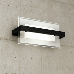 Toplight cross applique nero vetro bianco