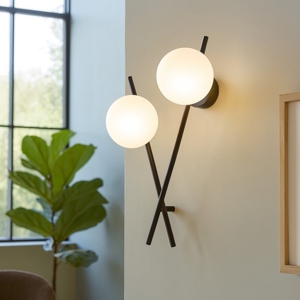 Visualizza i dettagli per Miloox mikado applique design moderno nero vetri orientabili Miloox mikado applique design moderno nero vetri orientabili