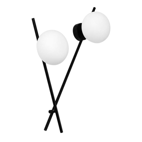 Miloox mikado applique design moderno nero vetri orientabili