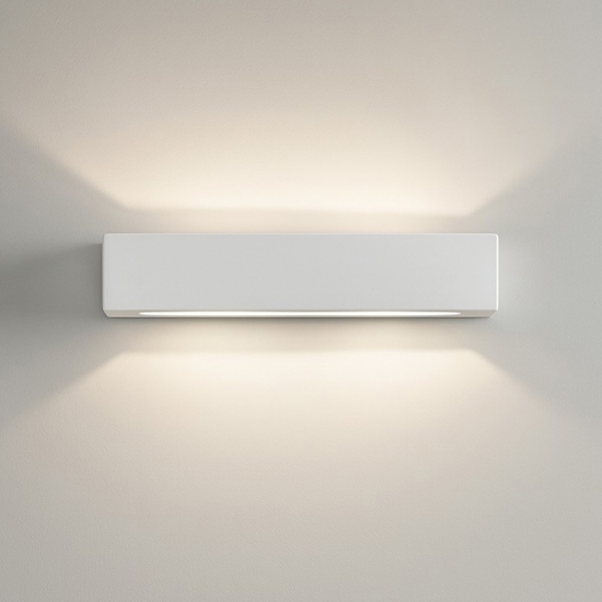 Applique di gesso ceramico rettangolare bianca led24w 3000k