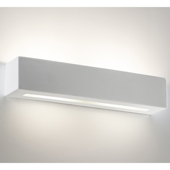 Applique di gesso ceramico rettangolare bianca led24w 3000k