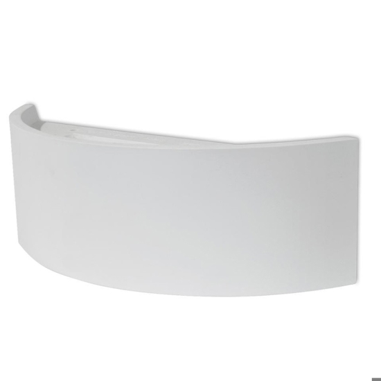 Applique curvo led 18w 3000k gesso ceramica bianca