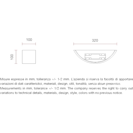Applique curvo led 18w 3000k gesso ceramica bianca