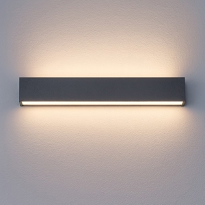 Applique led 28w 3000k bi emissione linea light box w2 cemento