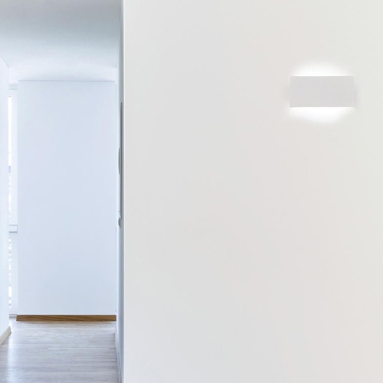 Applique led gesso cristaly 24w 3000k bianca rettangolare