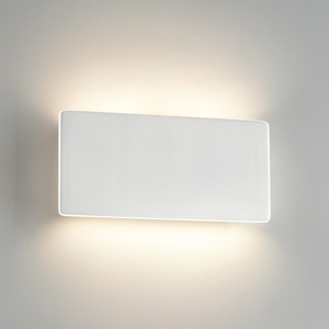 Applique led 24w 4000k rettangolare gesso ceramico bianco moderna